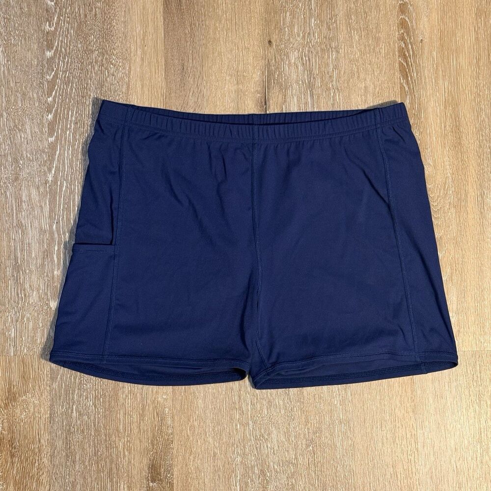 Lilly Pulitzer Luxletic Meryl Bike Shorts Navy Active Tennis Pockets Size L